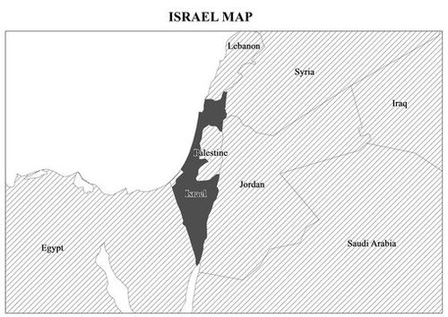 Israel World map gray background classic style
