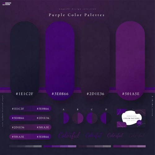the purple color palettes are all different shades