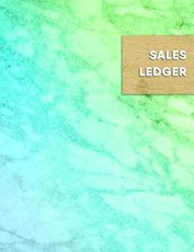 Sales Ledger: Aqua and green marble online resales and profit tracking log book | For arbitrage resellers and website owners looking to grow and track their business