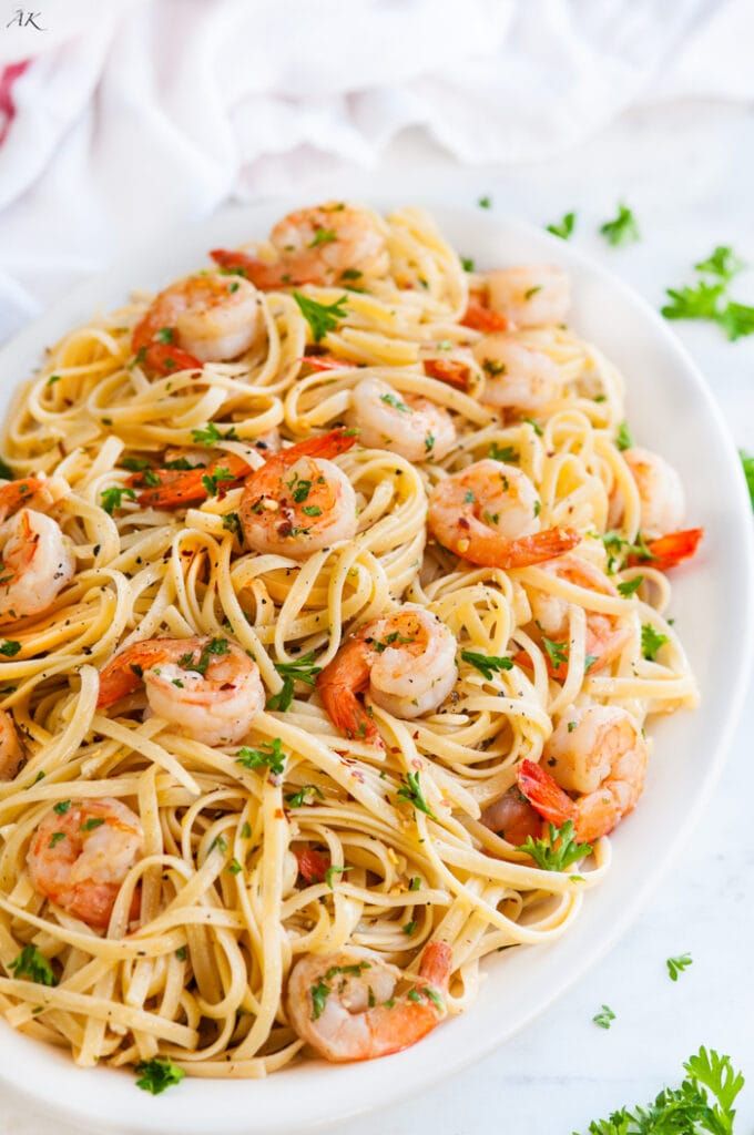 Shrimp Scampi Linguini | aberdeenskitchen.com