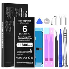 TQTHL 11800mAh Upgraded Battery for iPhone 6, 2025 New Version Ultra-High Capacity 0 Cycle Replacement Battery for iPhone 6 A1586,A1589,A1549 with Professional Repair Tool Kits