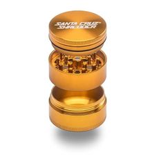 Santa Cruz Shredder Metal Spice Grinder Knurled Top for Stronger Grip 3-Piece Medium 2.2" (Gold)