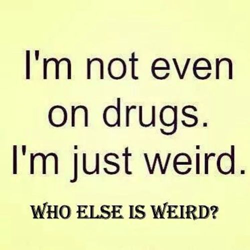 I'm not even on drugs, I'm just weird Crazy Quotes, Crazy People Quotes, Punk Disney, Cool Tumblr, Tumblr Quotes, Describe Me, People Quotes, Infj, Picture Quotes