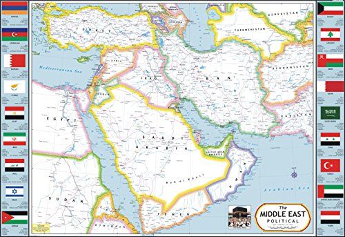 Middle East Map (Saudi Arabia, Yemen, Oman, Iran, Iraq, Syria, Turkey, Jordan)
