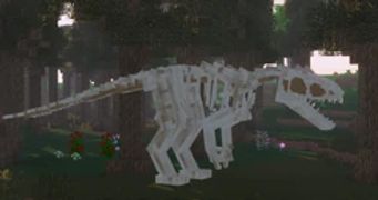 To the right: Indominus Rex Fresh Skeleton.