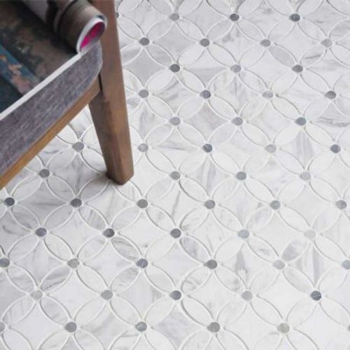 Circle Shape Carrara White Marble Mosaic Tile Bath Wall Tiles Floor Kitchen Backsplash