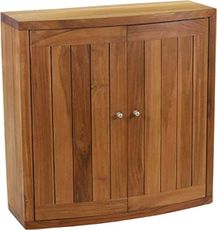AquaTeak Manada Wall-Mounted Teak Storage Cabinet with Doors
