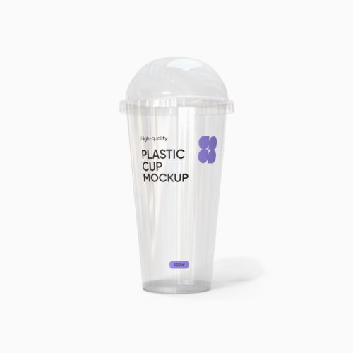 Clear plastic cup mockup