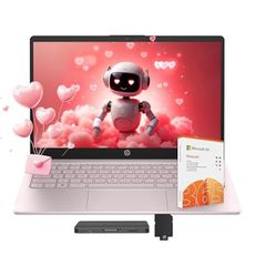 HP Stream 14" Laptop with AI Copilot, Flagship for Students & Business, 13th Gen Intel 4-Core, 4GB RAM, 1.12TB Storage (128GB UFS + 1TB Docking Station), Office 365 1-Year, Win 11 S, Tranquil Pink