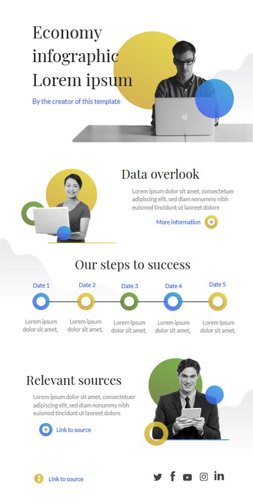 Interactive Economic infographic template