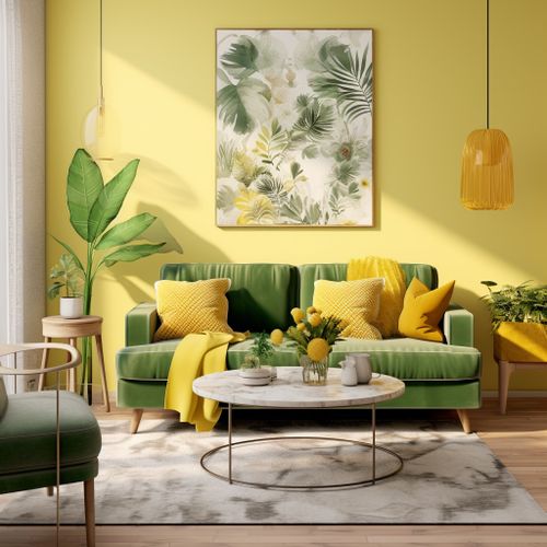 Yellow Colour Combination with Light Green