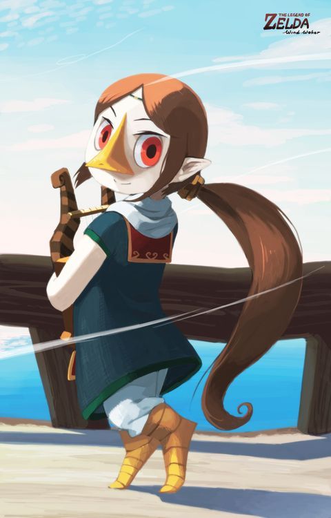 the legend of zelda character is holding a bow