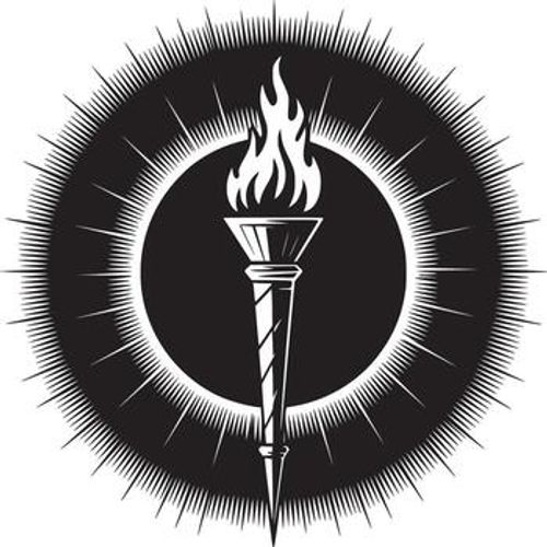 Inspiring torch emblem radiating light, perfect for leadership, guidance, and motivational concepts vector