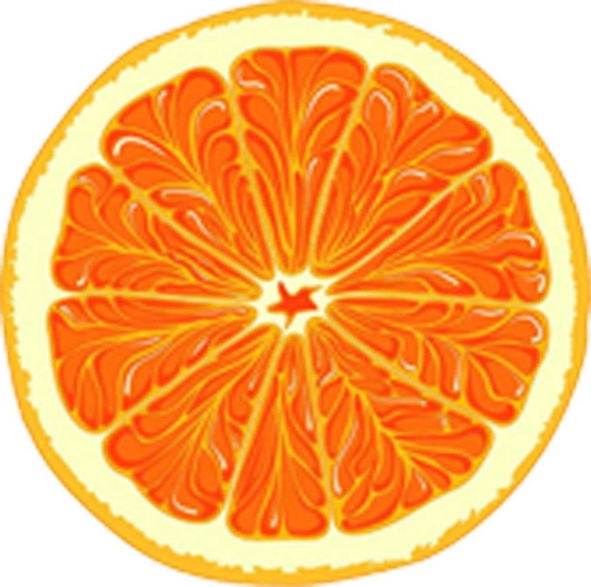 Pretty Summer Citrus Fruit Slice Cartoon Emoji Vinyl Sticker (2" Tall, Orange)