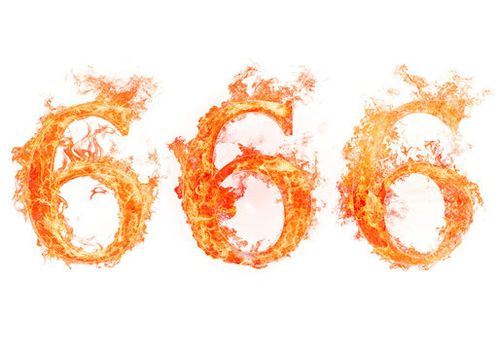 the devil's number 666 written in flaming letters - isolated on transparent background