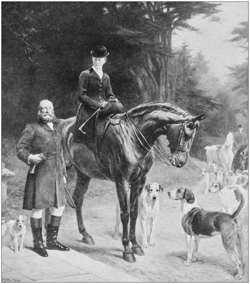 antique photo of paintings: earl and countess of harrington - fox hunting painting stock illustrations