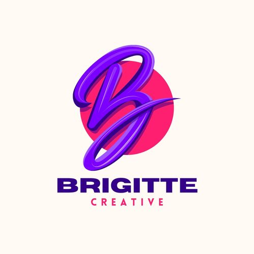 Abstract Pink and Red 3D Letter B Logo