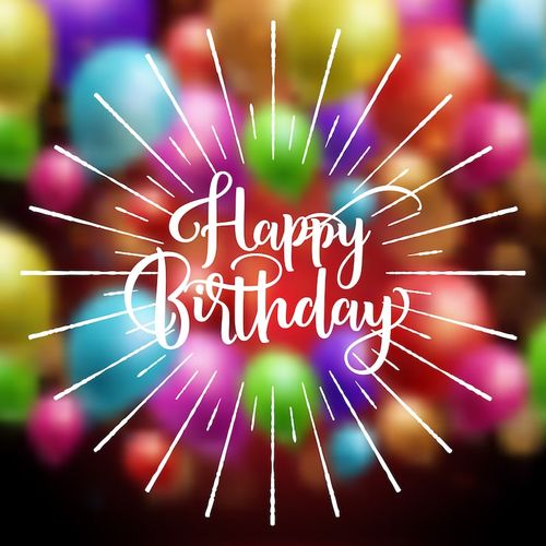 Free Vector happy birthday balloons lettering