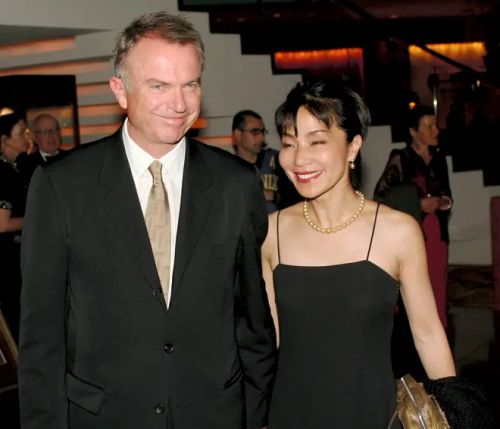 Sam Neill and second wife Noriko Watanabe in 2006