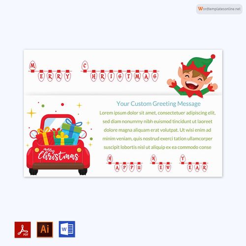 Free Printable Custom Greetings Christmas Gift Certificate for Word and Adobe Format
