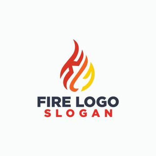 letter K L N and fire logos, nature elements logos vector