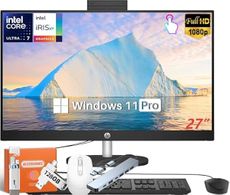HP 2025 27" FHD All-in-One Touchscreen Desktop, Intel Ultra 7 155U 12-Core (Up to 4.8GHz), 16 GB DDR5, 1 TB SSD, Intel IrisX Graphics, Windows11 Pro, Wi-Fi 6E, Copilot AI, Wired KB, w/Accessories