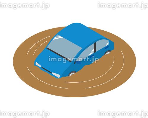 水害で水没した車 アイソメトリック,乗り物,乗用車のイラスト素材