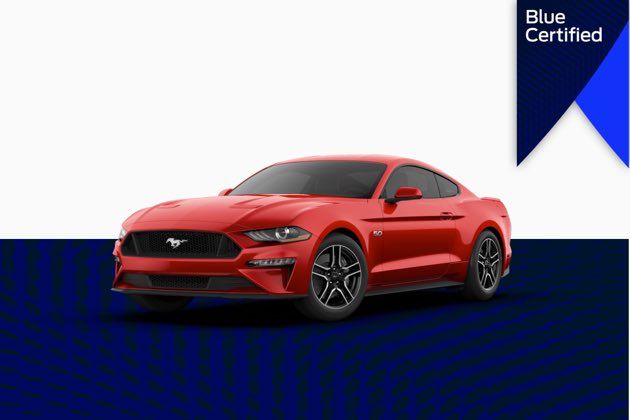 Ford Blue Certified red Ford Mustang for sale at Irvine Ford in Irvine CA