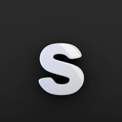 white glossy letter S - Photo, Image