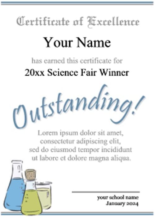 lab flask outstanding certificate portrait