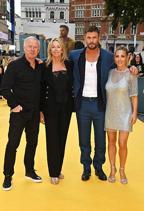 Craig Hemsworth, Leonie Hemsworth, Chris Hemsworth and Elsa Pataky attend the Disney+ World Premiere of National Geographic's 'Limitless: Live Better...