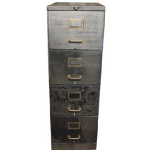 Vintage Industrial Stripped Metal Filing Cabinet