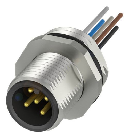 Manufacturer: BALLUFF, Type: BCC M455-0000-2A-RM014-005
PANEL CONNECTOR, MALE, STRAIGHT, M12
5-POLE, A-CODED, FIXED LEADS, LENGTH 0,5m