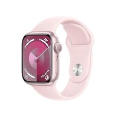 Apple Watch Series 9 [GPS 41mm] Pink Aluminum Case with Pink Sport Band M/L (Renewed)