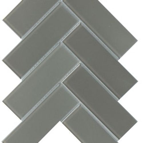 Modern 2X4 Dark Gray Herringbone Iridescent Glass Mosaic Tile W91IRISHU1011MO