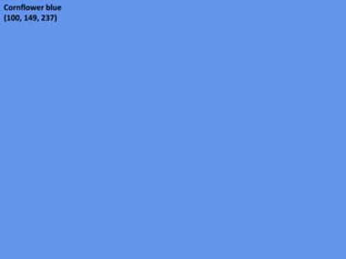 Cornflower blue(100, 149, 237)