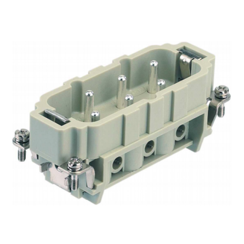 Inserts, Screw termination, Male
Polycarbonate (PC), RAL 7032 (pebble grey), Rated current: ‌35 A, Size: 16 B, Contacts: 6
Conductor cross-section: 1.5 ... 6 mm²
