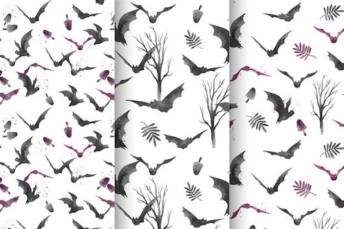 Free Vector watercolor halloween patterns