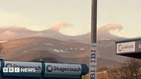 Rare Kelvin Helmholtz clouds spotted from Highlands - BBC News