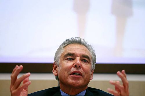 Peter Brabeck-Letmathe, Nestle SA chief executive officer speaks at a news conference in Vevey, Switzerland, Thursday, February 23, 2006. Nestle SA,...
