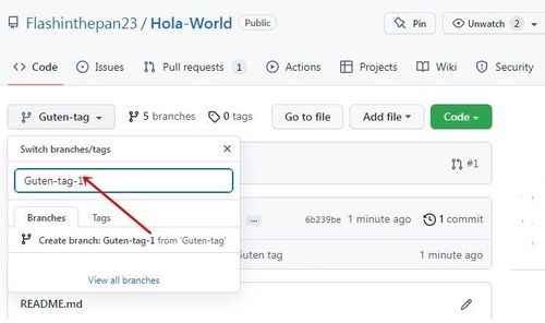 Github Add Animation Screenshot Creating New Branch Process