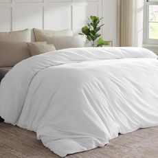 Oversized King Duvet Cover 120"x120", Only 1 Piece Extra Large Ultra Soft Microfiber White Super King Duvet Cover for All Season Zipper Closure, 8 Corner Ties(1 Pc, White, Oversized King 120x120 inch)