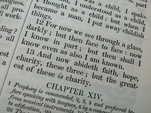 %22through a glass darkly%22 from 1 corinthians 13 in 1851 king james bible
