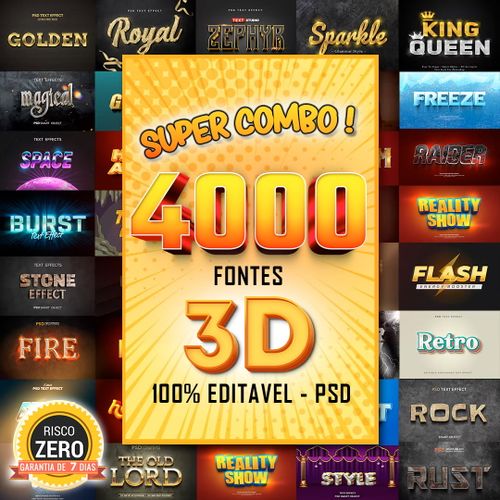 Pack de Fontes 3D para Personalizados