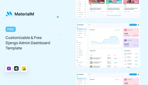 MaterialM Free Django Admin Dashboard Template