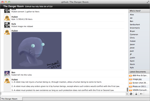 Example of Hubot in action