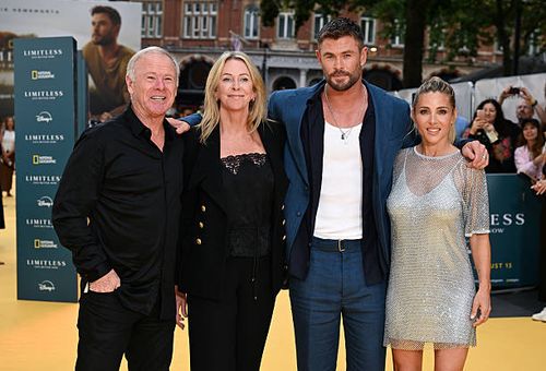 Craig Hemsworth, Leonie Hemsworth, Chris Hemsworth and Elsa Pataky attend the "Limitless: Live Better Now" UK Premiere at Odeon Luxe Leicester Square...