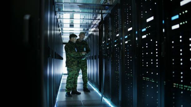 Ilustrasi server data center militer keamanan siber