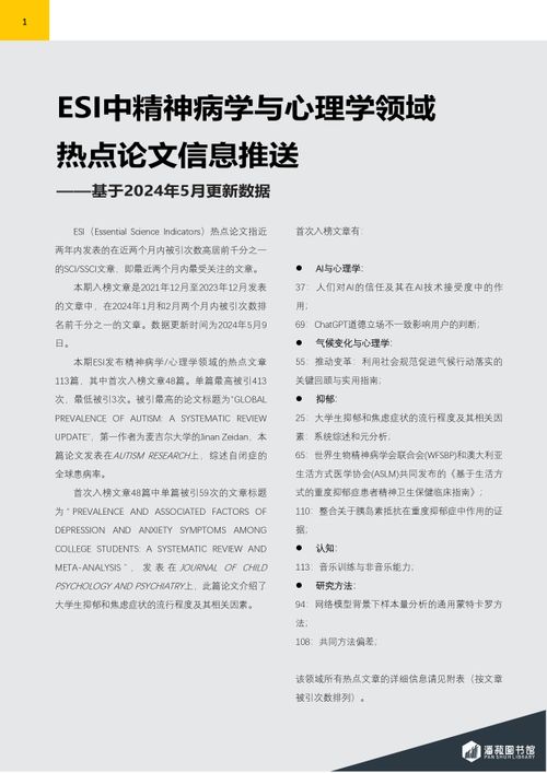 ESI快报-精神病学与心理学领域热点论文-2024年第3期（总第77期）-图片-1.jpg