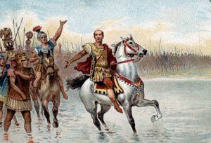 Roman political system: The consul. Julius Caesar crossed the Rubicon with his legions on 10 January 49 BC in the footsteps of Pompey the Great